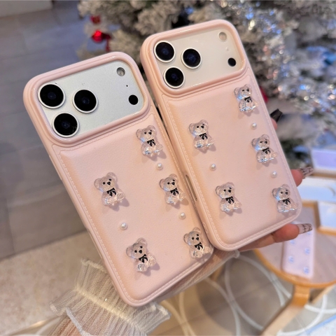 Ốp Iphone BST Jelly & Pearl Màu Hồng & Màu Cam