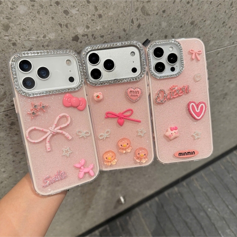 ỐP LƯNG IPHONE NÀNG THƠ HỒNG NGỌT 🎀✨- SWEET GIRLY DREAM 💗🌸 ( sản phẩm thủ công )