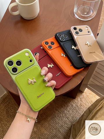 Ốp Lưng Iphone_ Ốp Da Cao Cấp Độ Full Camera 17Promax - Mẫu Ngựa Nhỏ Chữ Luckyhorse