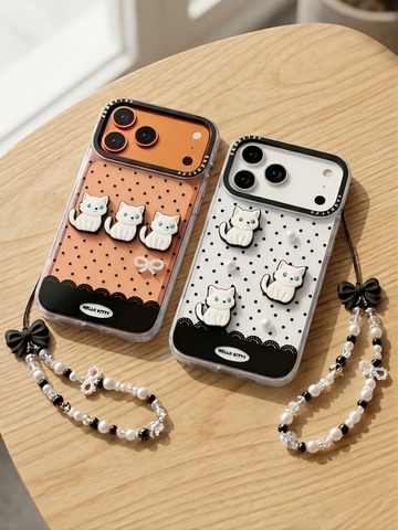 Ốp Lưng iPhone Bé Mèo Chấm Bi