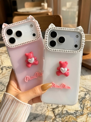 Ốp Lưng iPhone Bear Bow - Cute Phô Mai Que
