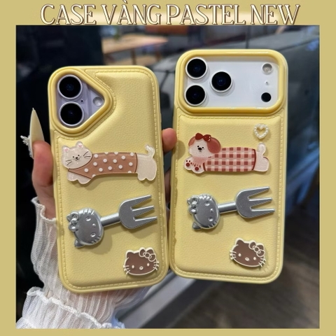 Ốp lưng Iphone màu vàng Bơ sang trọng đính charm