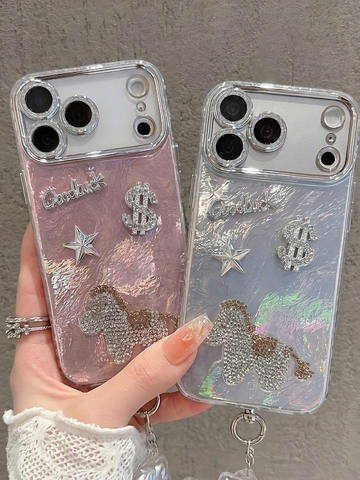 Ốp Lưng iPhone Đính Đá Thủ Công Đô La Fortune & Good Luck Mặt Lưng Đổi Màu Chống Sốc Bảo Vệ Camera