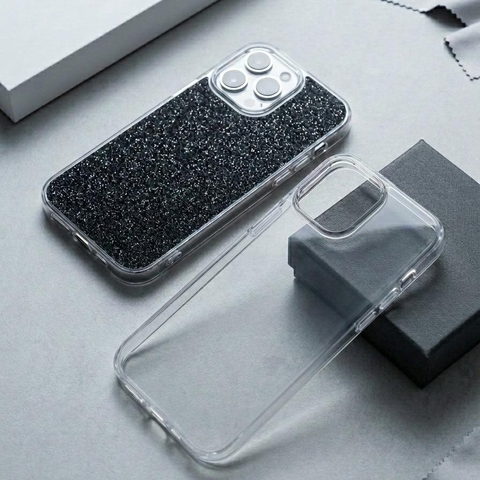 Ốp Lưng Iphone Trong Suốt Lưng Cứng Chống Ố - Tặng Kèm Miếng Lót Nhũ