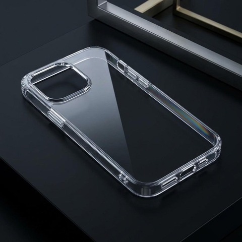 Ốp Lưng Iphone Trong Suốt Lưng Cứng Chống Ố - Tặng Kèm Miếng Lót Nhũ