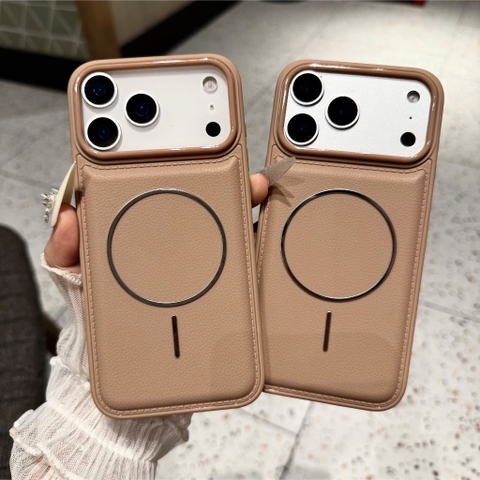 Ốp Lưng iPhone Giả Da Cao Cấp Chống Trầy Camera - vòng Từ Tính