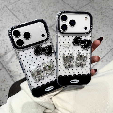 Ốp Lưng Iphone Pha Lê Nàng Mèo Kiêu Xa -  Cat Black And White 🐱🖤🤍
