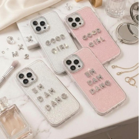 Ốp Lưng Iphone Đính Đá Chữ Lấp Lánh - Quyến Rũ Cho Phái Đẹp -