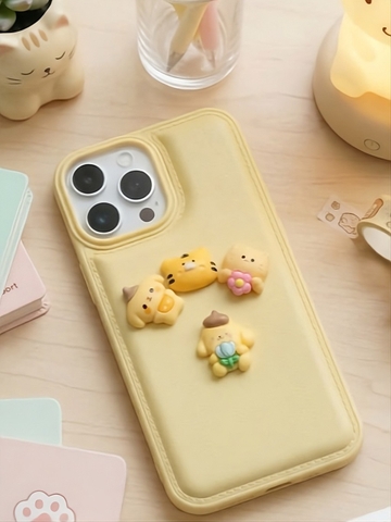 Ốp Lưng iPhone Phao Puffer Đính Charm 3D Nổi -Ốp Phao Chống Va Đập