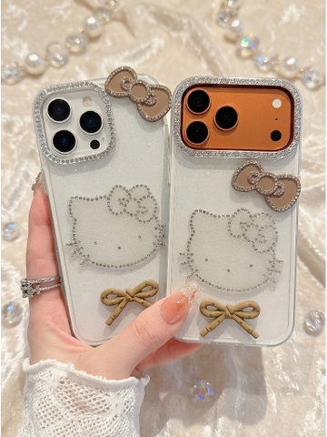 ỐP LƯNG IPHONE HELLO KITTY ĐÍNH ĐÁ PHA LÊ - PHONG CÁCH COQUETTE SANG CHẢNH