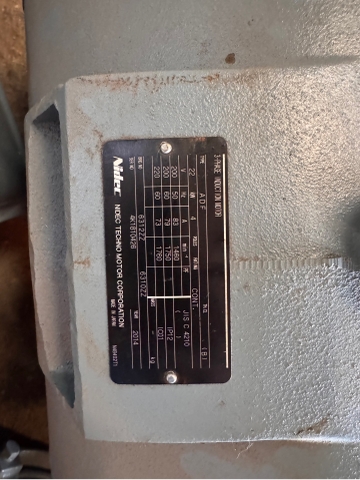 Motor 22kw 4P tua 1450 cốt 55 3pha 200v/380v