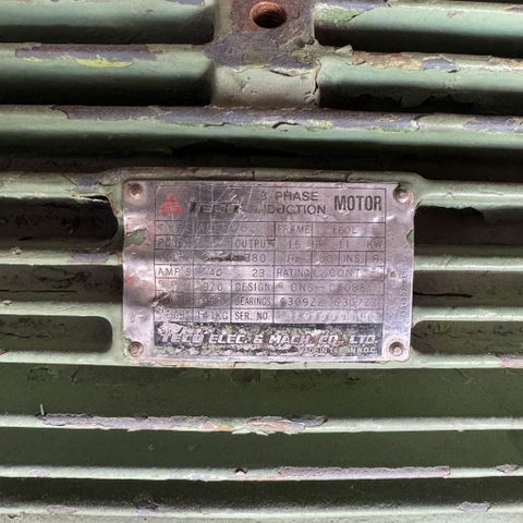 Motor Teco 15Hp -6P tua 970 vòng 145kg