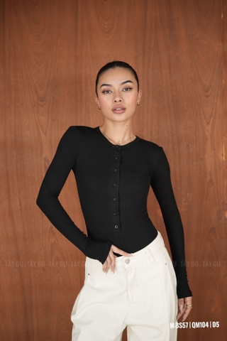 Bodysuit Thun Tay Dài Cổ Tròn 7 Nút Taygu | BS57