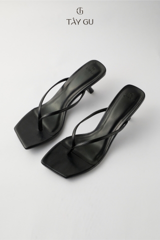 Dép Xỏ Ngón Cao Gót 5cm Mũi Vuông KELLY Taygu | D5