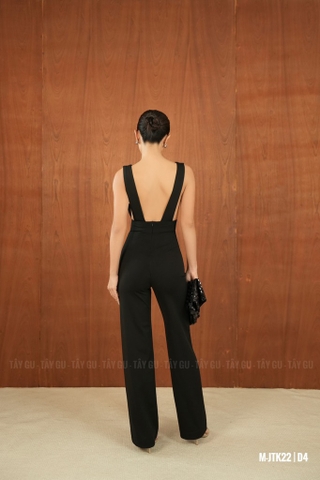 Jumpsuit Suông Đen Không Tay Hở Lưng Xẻ Hai Bên TALLA Taygu | JTK22
