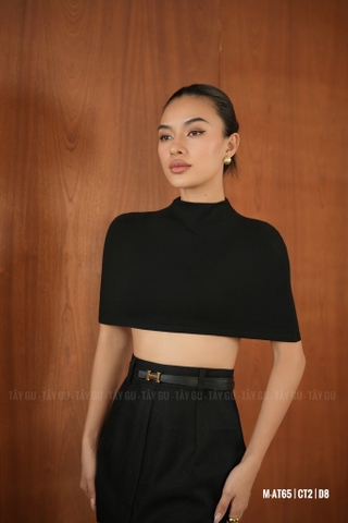 Áo Choàng Thun Đen Layering Tối Giản OLYA Taygu | AT65
