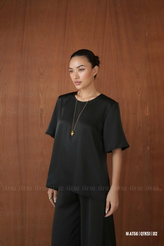 Áo Lụa Cổ Tròn Tay Ngắn CAMI Taygu | AT56