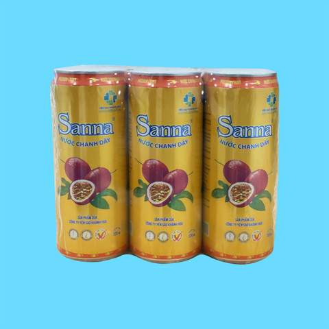 KM Nước Chanh dây Sanna đóng lon 320ml Block 6 lon