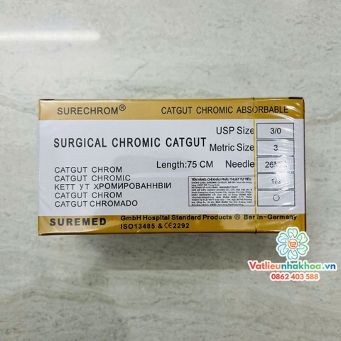 Chỉ khâu phẫu thuật tự tiêu Surgical Chromic Catgut - SUREMED