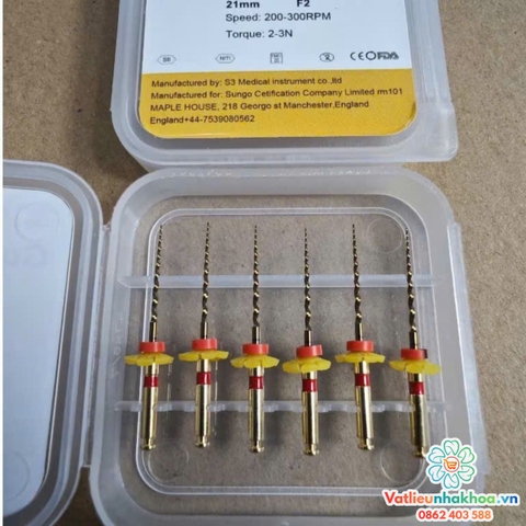 File máy nội nha - File máy dẻo kháng gãy S3 Gold (MUA 10 TẶNG 1)