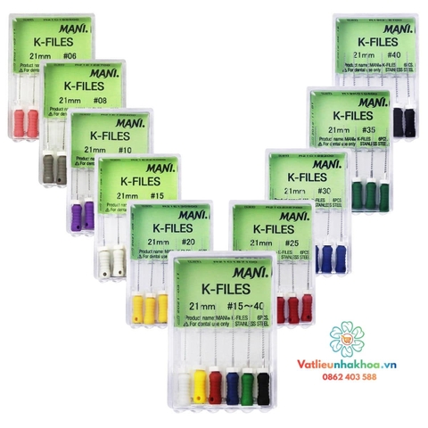 Trâm tay nội nha Nong K-files Mani (Hộp 6 cây)