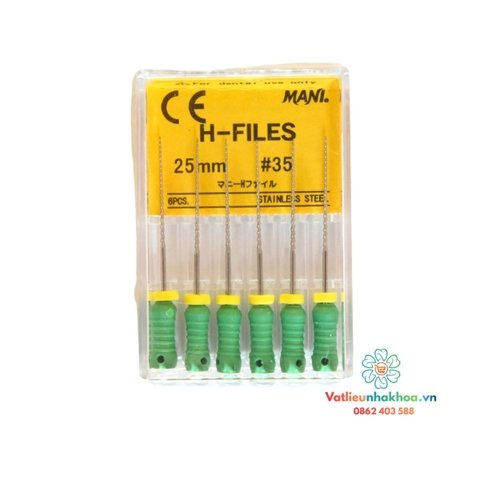 Trâm dũa dẻo Niti H-Files Mani (Hộp 6 cây)