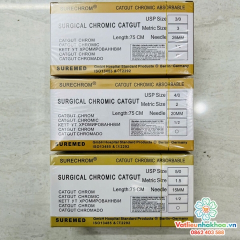 Chỉ khâu phẫu thuật tự tiêu Surgical Chromic Catgut - SUREMED