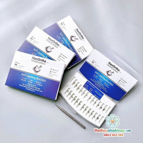 Mắc cài kim loại cánh cam tự khóa HanOrtho (tự buộc) (MUA 5 TẶNG 1)