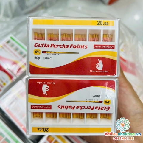 Cone Gutta Percha - Hãng Sure Endo (Hàn Quốc)