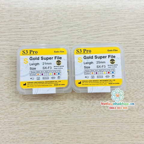 File máy nội nha - File máy dẻo kháng gãy S3 Gold (MUA 10 TẶNG 1)