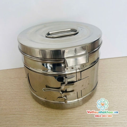 Hộp hấp bông gạc hình trống
