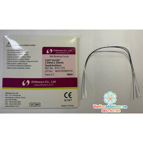 Dây cung ngược Reverse đuôi thẳng Orthosun Hàn Quốc - Gói 2 sợi