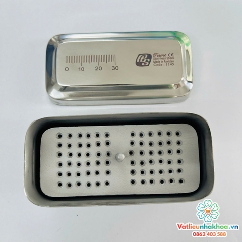 Hộp inox hấp nong dũa - Hộp đựng trâm file hình chữ nhật - Pakistan