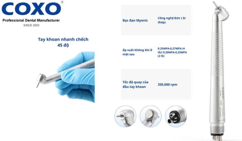 Tay khoan nhanh COXO chếch 45 độ không đèn