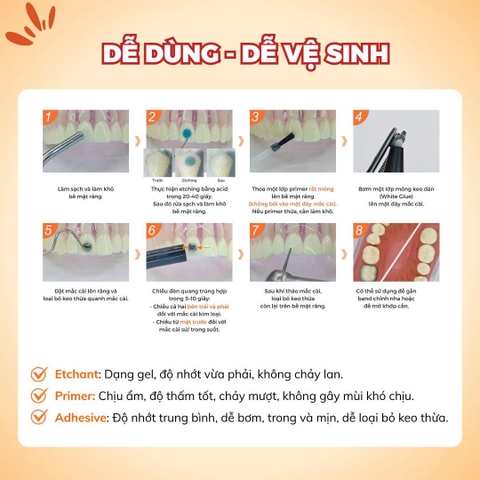 Keo gắn mắc cài White Glue – Quang trùng hợp