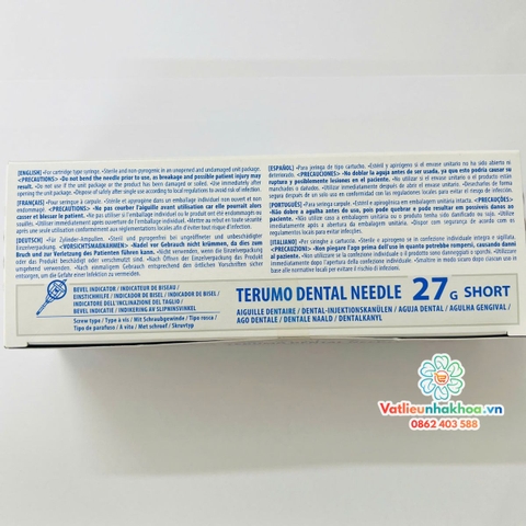 Kim Tiêm Tê Terumo 27G (0.4 x21mm/Hộp – 100 mũi) - Nhật Bản