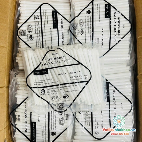 Ống hút nước bọt Việt Nam (Gói 100 cái)