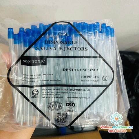 Ống hút nước bọt Việt Nam (Gói 100 cái)