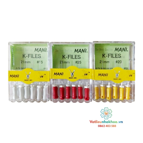 Trâm tay nội nha Nong K-files Mani (Hộp 6 cây)