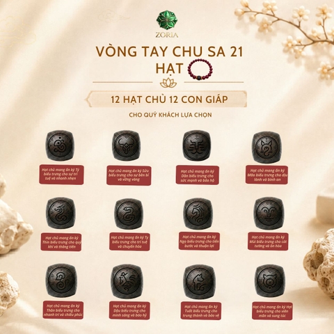 Vòng  tay chu sa 21 hạt