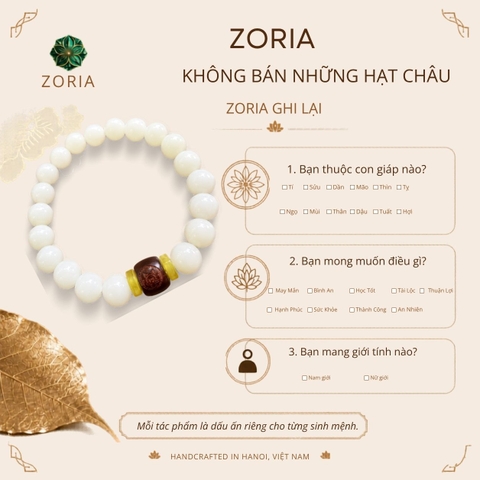 Vòng Tay Bạch Ngọc Bồ Đề 20 Hạt 12 Con Giáp