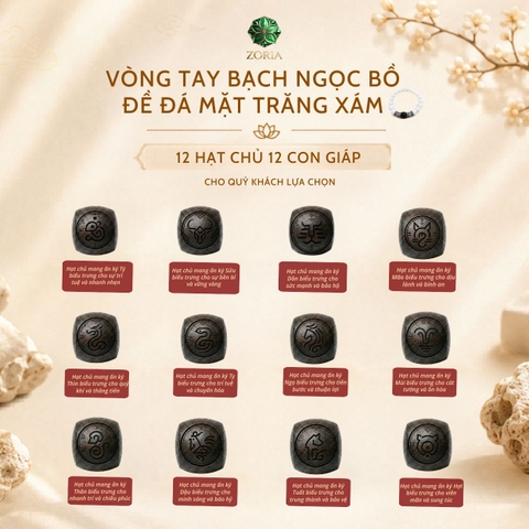 Vòng tay bạch ngọc bồ đề phối đá mặt trăng xám