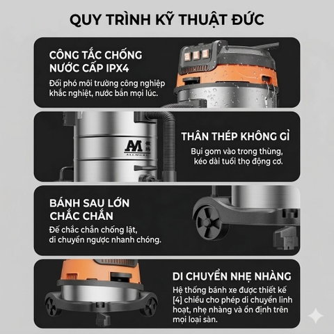 MÁY HÚT BỤI CÔNG NGHIỆP 40L 8000W