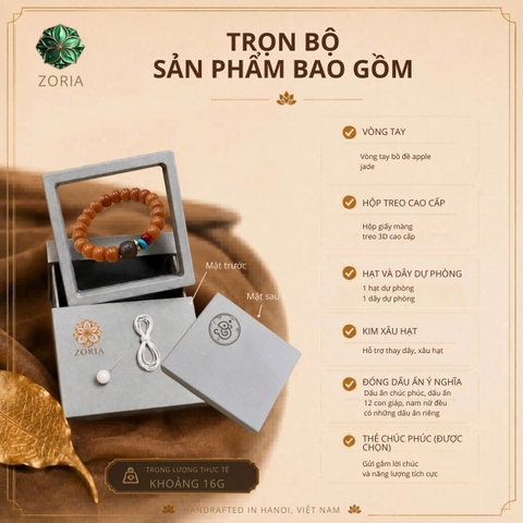 Vòng Tay Bồ Đề Apple Jade 19 Hạt