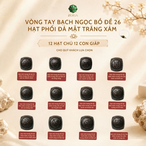 Vòng Tay Bạch Ngọc Bồ Đề Phối Đá Mặt Trăng Xám