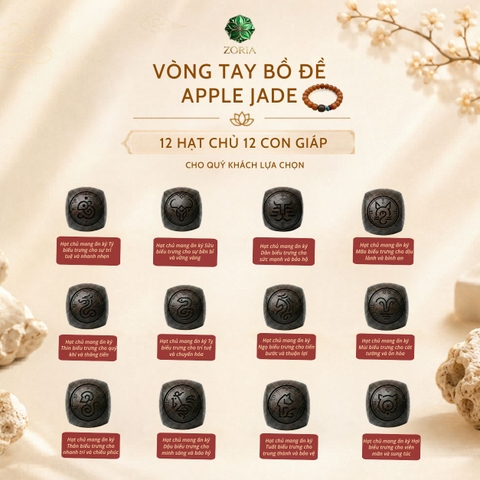 Vòng Tay Bồ Đề Apple Jade 19 Hạt