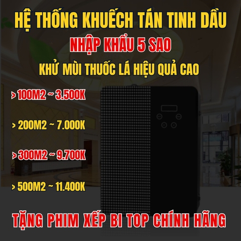Hệ thống tinh dầu nhập khẩu 5 sao - Khử mùi thuốc lá / không hiệu quả không lấy tiền