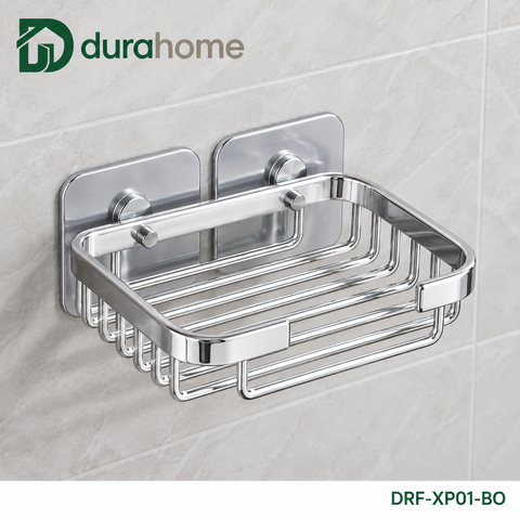 Rổ đựng xà phòng mạ bóng, dán tường, chất liệu nhôm, kích thước 13x9x3cm