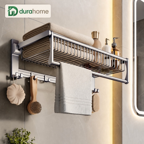 Giá để khăn tắm kèm rổ lưới, chất liệu nhôm, kích thước 50x25,5cm