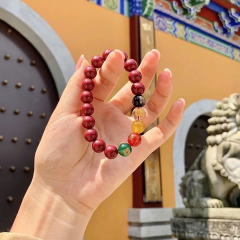 H7-010 Vòng chu sa Ngũ Lộ Thần Tài